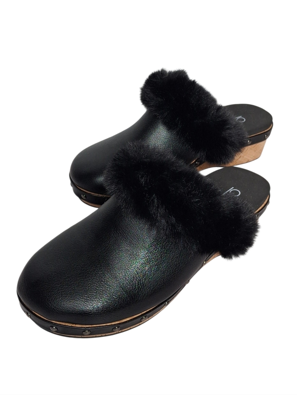 Corkys Footwear Women's Just Fur Fun Wedge Mules Black Size 7
